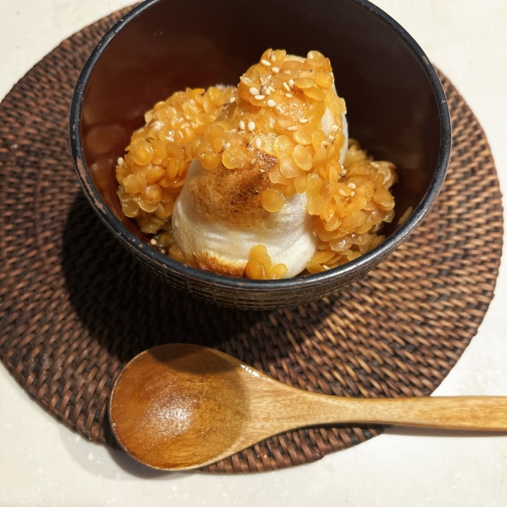 電子レンジで!レンズ豆ときび砂糖のぜんざい
